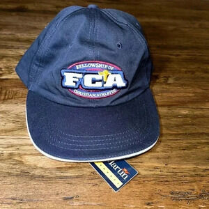 NWT FCA Fellowship of Christian Athletes Navy Blue Unisex Cap/Hat Made in USA!